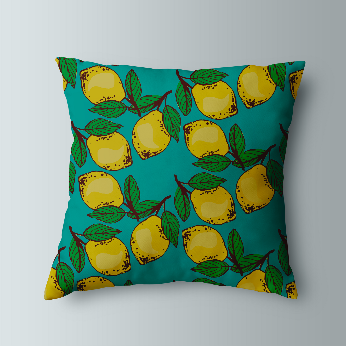 Citrus on Blue 18x18 Pillow Case 🌳