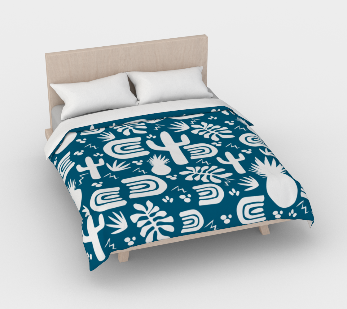 Blue Cactus Duvet Cover 🌳