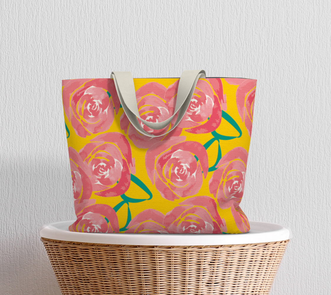 Roses Tote with pockets 🌳