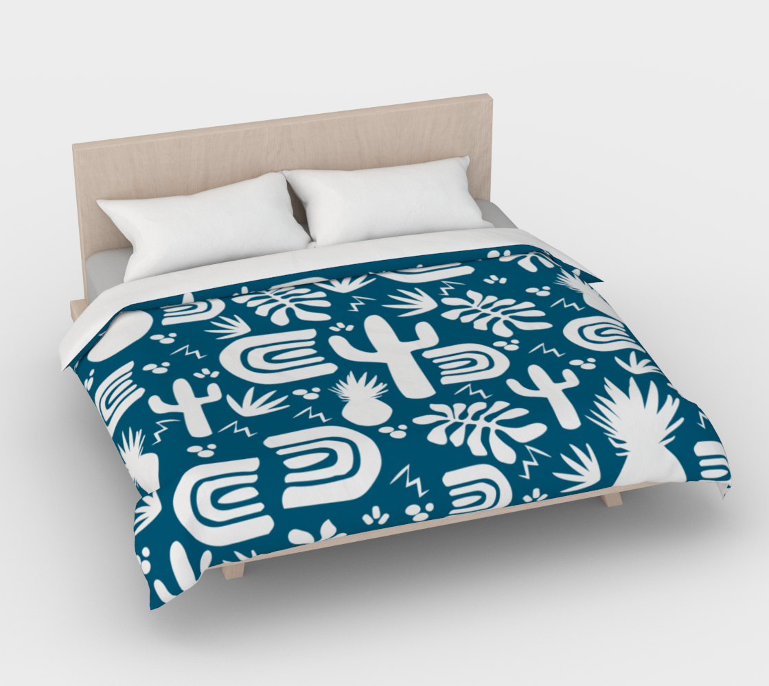 Blue Cactus Duvet Cover 🌳