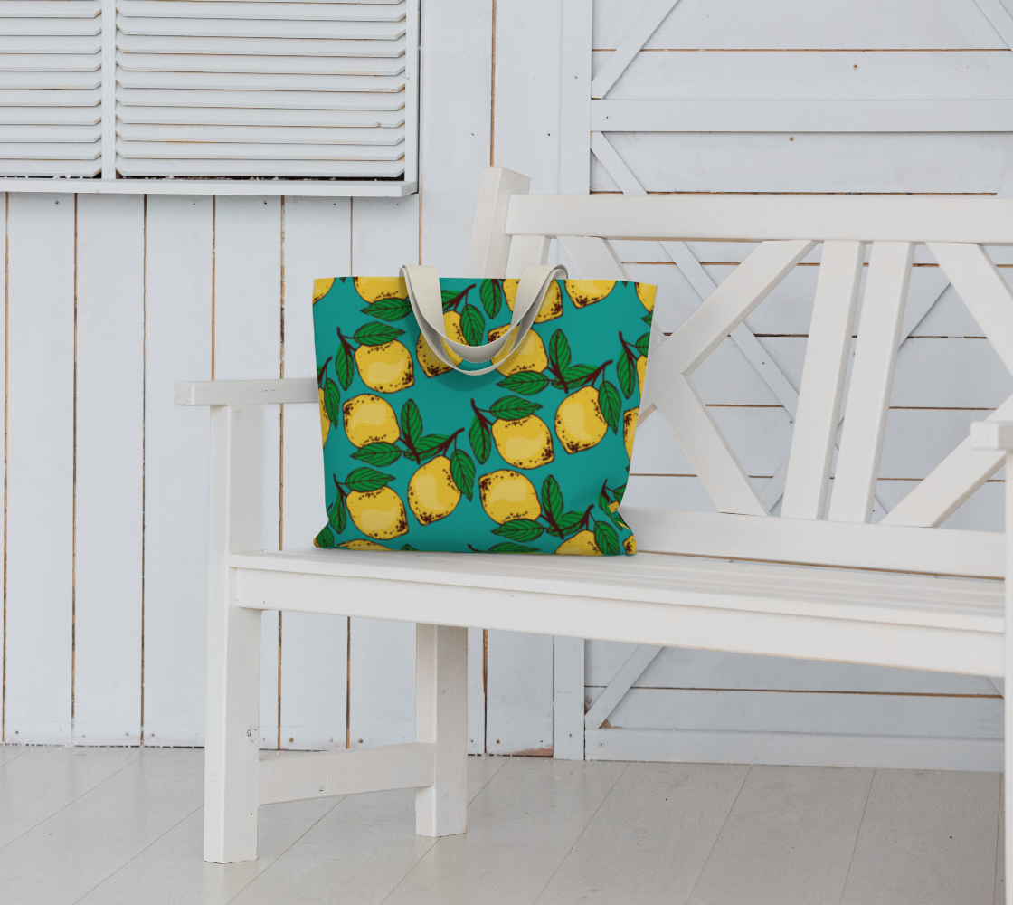 Citrus on Blue Tote Bag 🌳