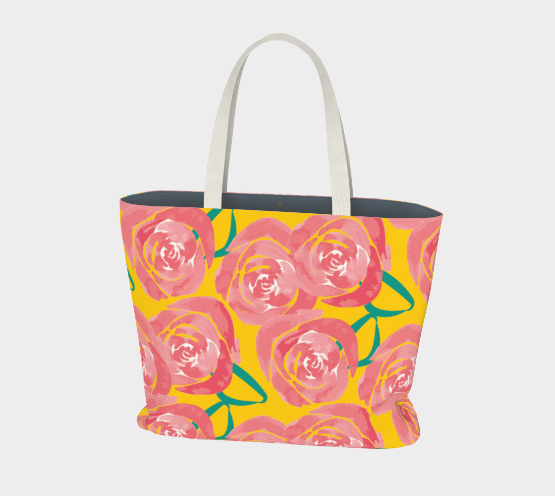 Roses Tote with pockets 🌳